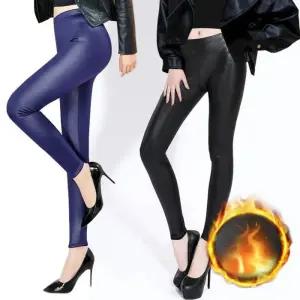 [룽스]겨울 레깅스 융털 융기모 레자 레더 가죽 타이즈