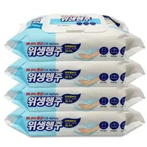 [룽스]일회용행주 물티슈 엠보싱 일회용 세정 80매x4개