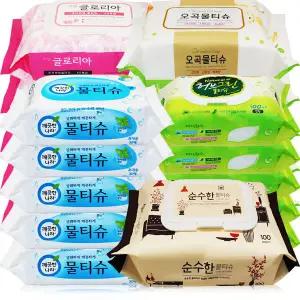 물티슈 x 8개 베베숲 캡형 페퍼민트 순둥이 몽드드 보솜이 깨끗한나라 리필형 코디 휴지 화장지