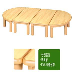 하모니 안전칼라 영유아 책상 4개1세트(기본다리)어린이집좌식용 유치용 책상 학원