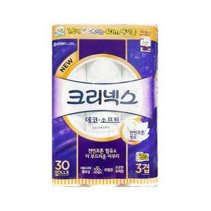 크리넥스 데코 앤 소프트 3겹 40M 30롤 x 1개