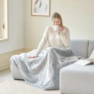 2인용 극세사 전기담요 FE242 캠핑 사무실 대형 그레이