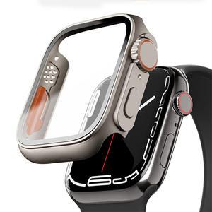 TXLX 애플워치 9 8 7 6 5 4 SE SE 2 호환 울트라 변신 드레스업 케이스 보호 풀커버 강화유리 40 41 44 45