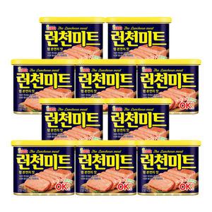 롯데 런천미트 340g X 10캔 부대찌개 재료 찌개용 맛있는 햄 캔 식당 캠핑 반찬