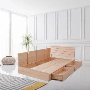 편백나무원목 뉴헤드 멀티수납 서랍형 침대프레임 더블.퀸침대 매트리스선택 싱글.슈퍼싱글