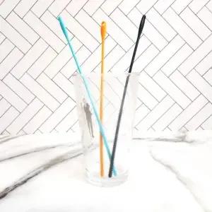 고품질 실리콘 빨대솔 긴빨대 부드러운 브러쉬 오렌지 빨대 (WFGT9JH)