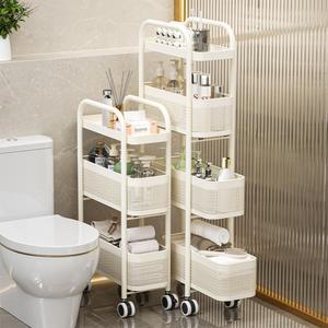 이동식 철제 틈새 수납 트롤리 16cm 슬림 바퀴 선반 3단 4단 수납정리대 서랍식 슬라이딩 바구니