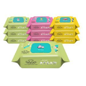 데일리케어 낱말놀이 아기물티슈 캡형 비행기 소방차 자전거 기차 20개(1박스)