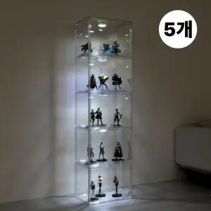 McEDA 맥에다 아크릴 케이스 피규어 컬렉전용 장식장 특대형 (45x33x33) 5개 조명세트