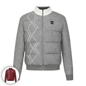 [핑]남성 투톤 배색 구스 다운 니트 가디건 111E4SD311_s