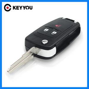 KEYYOU Chevrolet Spark 용 교체 플립 2012 2013 2014 2015 2016 3/2 + 1 버튼 원격 자동차 키 쉘 케이스 F