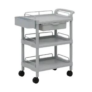 피부샵 핸드카 식당카트 서랍형 3단 그레이 간호 카트 음식카트