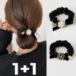 로즈펄 까멜리아 곱창헤어끈 머리끈 1+1 헤어끈 머리끈 곱창머리끈 똥머리