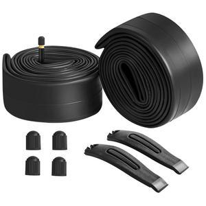 26인치 자전거 튜브, 2PCS 내부 x 1.75 / 1.95 2.10 2.125 타이어, 32mm 슈레이더 밸브가 장착된 산악 MTB 로드 바이크용 부틸 고무 레버에 호환됩니다