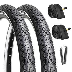 하이클라인 26x2.125 크루저 자전거 타이어 세트: 2팩 26인치 프리미엄 부틸 고무 고성능 접이식 교체 타이어, 비치 및 도심 통근 자전거용