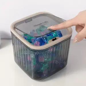 원터치 투명 수납함 캡슐세제 보관함 멀티 케이스