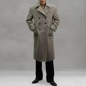 남성 겨울 시즌 더블버튼 투포켓 울 롱코트