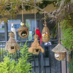 인공새집 새 둥지 액세서리 야외장 밀짚