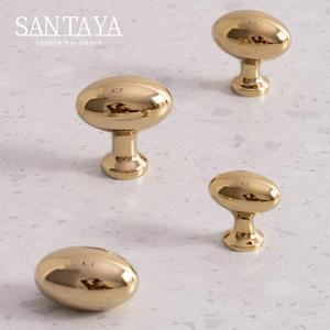 Santaya 솔리드 브래스 핸들 비둘기 알 모양 주방 서랍 수납장 손잡이 PVD 골드  실버 서랍 해머드