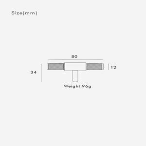 Nurlin 황동 널링 다이아몬드 아웃 영국 스타일 T-바 손잡이 서랍 문짝 손잡이 블랙 골드