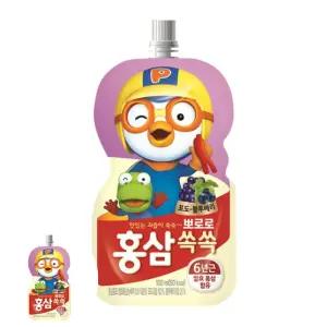 어린이주스 뽀로로 홍삼 쏙쏙 포도 x 20개입 100ml