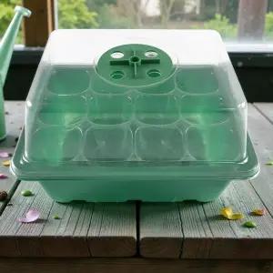 12구 모종트레이 모종판 씨앗발아 삽목상자 육묘판 모판 포트 홈 가드닝 미니 온실