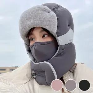 남여공용 겨울 라이딩 마스크 귀달이 방한 모자 세트 남자모자 여자모자