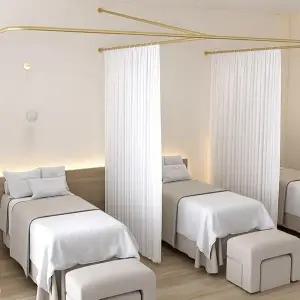 피부관리실 칸막이 커튼 병원 마사지샵 파티션 가림막 피부샵 천장파티션 병실 천장 커튼봉