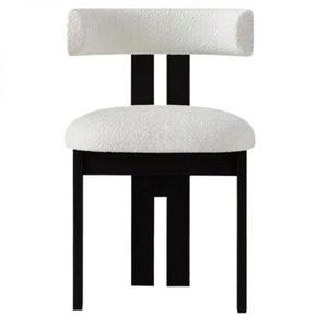 부클레 의자 와비 골동품 카페의자 플란넬 싱글 원목 선반 식당 조약돌 양털 블랙 화이트