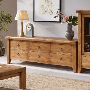 [마루엔개비] 우리목 2단 서랍거실장 원목 TV장