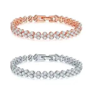 TENNIS 스포츠 남녀 팔찌 S925 3열 큐빅 도금 지르코니아 고급팔찌