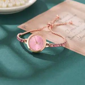 여성 손목시계 슬라이드 핑크시계 패션시계