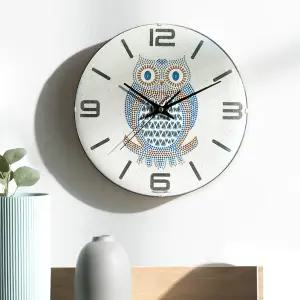 29CM 국산 컨벡스라운드 무소음 벽 시계 부엉이 풍수지리 돔형 볼록 인테리어 개업 사무실