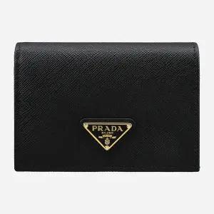 프라다 6S 1MV021 QHH F0002 사피아노 트라이앵글 로고 반지갑 블랙