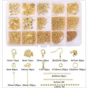 DIY 비즈 부자재 15종 세트 목걸이 팔찌 반지 귀걸이 마스크줄 키링 만들기 공구세트