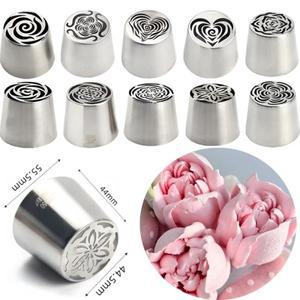 13   스테인레스 스틸 노즐 케이크 장식 로즈 도구 웨딩 파티 컵케익 과자 굽기