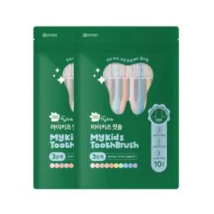 그린핑거 마이키즈 유아 칫솔 위생캡 3단계 10개입 BNS