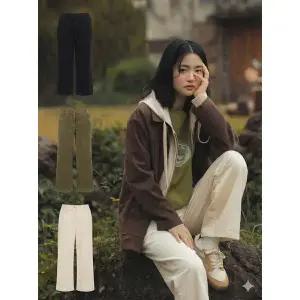 [폴햄](광주신세계)여성 코듀로이 세미와이드 팬츠