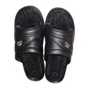 쿠션 지압 남성 슬리퍼 블랙 사무실 야외 편안한 신발 (WFKIMDI)