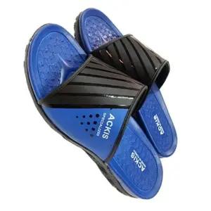 남성 사무실 지압 슬리퍼 배색 블루 컬러 편안한 실내화 (WFKIMDK)