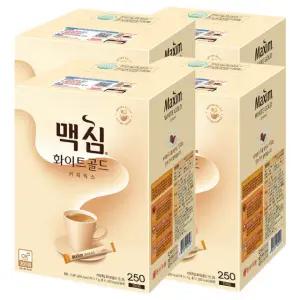 맥심 화이트 골드 커피믹스, 250개입, 4개