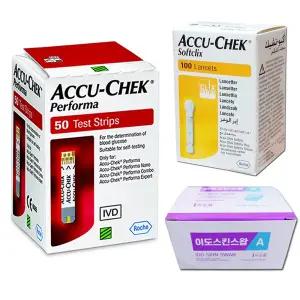 아큐첵 퍼포마 혈당시험지 1박스(50매)+로슈정품침(100개)+솜(100매) / 검사지 체크지 2025년12월