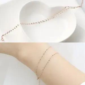 [룽스]잠자리 데일리팔찌 체인 로즈골드 금 팔찌 14K
