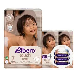 리베로 기저귀 터치 밴드형 7단계 25매 3팩+물티슈 70매 3개