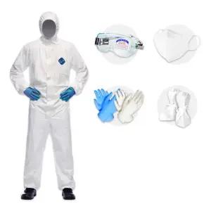 레벨D 듀폰 타이벡400 방호복세트 고글