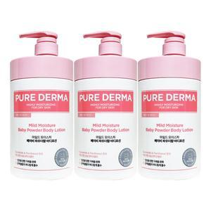 엘지 퓨어더마 마일드 모이스처 바디로션 베이비파우더향 1L X 3개