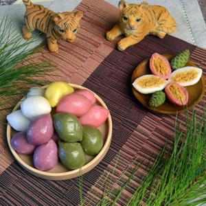 우리쌀로 만든 굳지않는 오색 송편(깨) 1kg