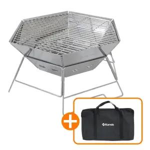 카르닉 불멍 육각 화로대 베이직 / 프리미엄 캠핑 접이식 바베큐 화로대 그릴 풀세트