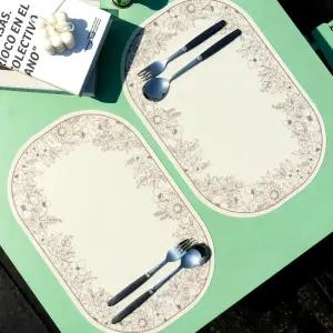 플라워 레터링 국산 실리콘 식탁매트 소음방지 테이블매트