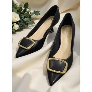 [갤러리아] [센터시티] 고세 금장 여성 정장 6CM 펌프스 OZP2F004 블랙